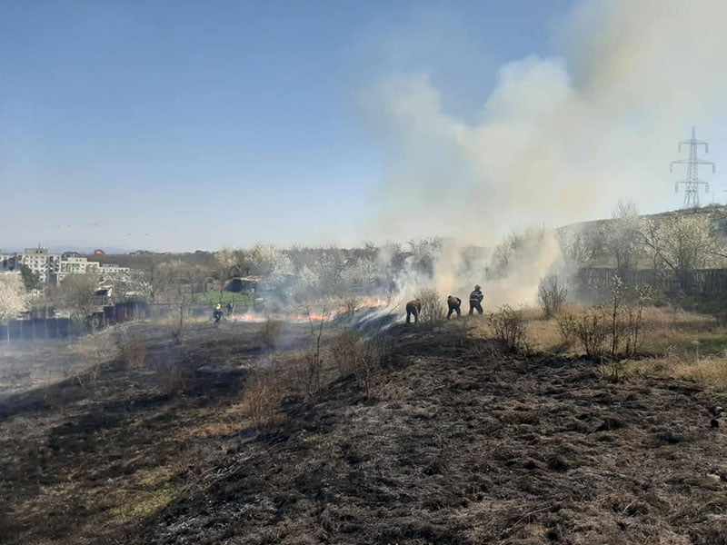 Read more about the article Incendiile de vegetaţie uscată continuă să se propage pe terenurile din judeţ