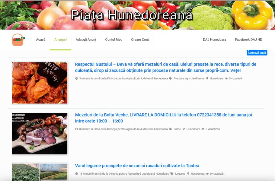 Read more about the article Platformă online cu ofertele producătorilor agricoli și fermierilor din județul Hunedoara