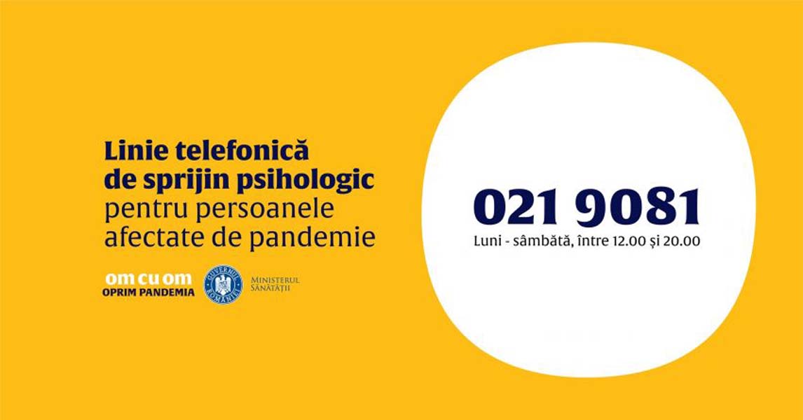 Read more about the article Ministerul Sănătății a lansat o linie telefonică de consiliere psihologică pentru persoanele afectate de pandemie
