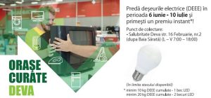 Read more about the article ORAȘE CURATE: DEVA. Campanie de colectare a deșeurilor electrice și electronice – cu premii!