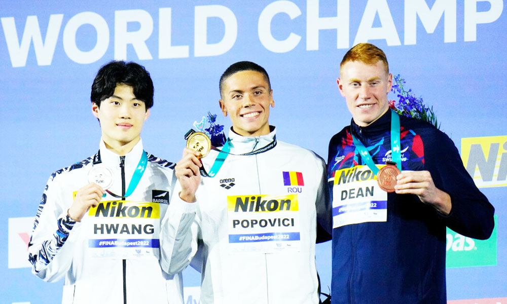 Read more about the article Natație: David Popovici, medaliat cu aur la 200 m