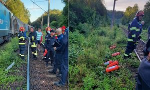 Read more about the article Incendiu la un tren marfar, pe ruta Simeria-Petroșani
