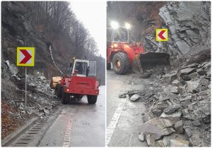 Read more about the article Atenție cum circulați prin Defileul Jiului. Din cauza ploilor, încep să cadă bolovani pe versanți