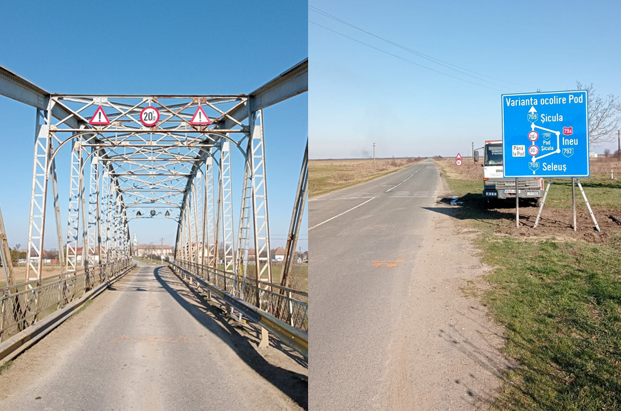 Read more about the article ARAD: Atenţie, şoferi! Restricţie de tonaj pe podul de la Şicula