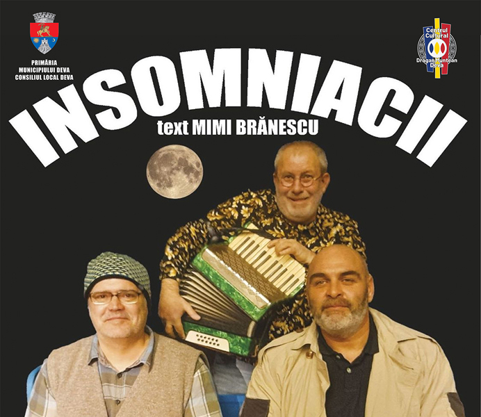 Read more about the article Piesa de teatru „Insomniacii” se va juca pe scena Centrului Cultural „Drăgan Muntean” Deva