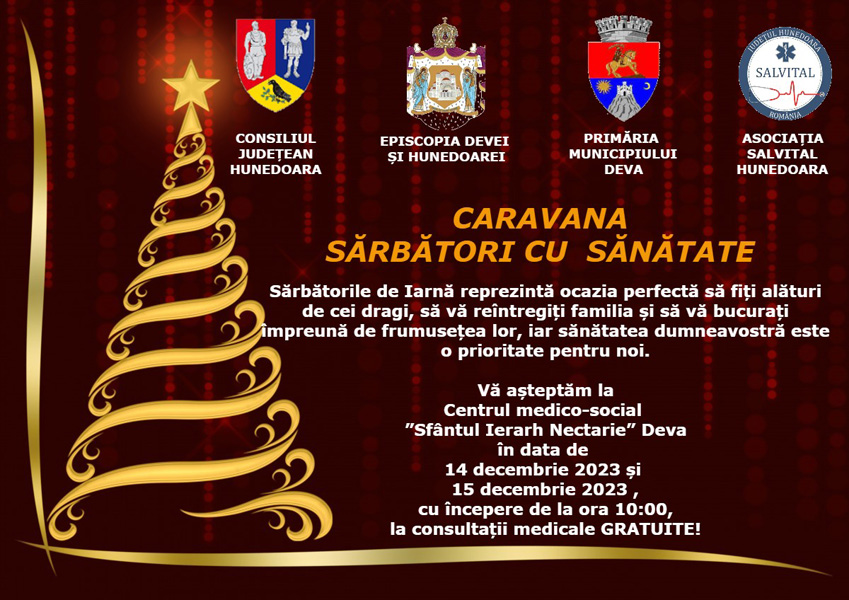 Read more about the article Caravana “Sărbători cu Sănătate” – DEVA, 14-15 decembrie 2023