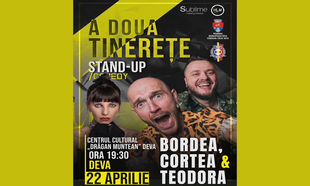 Read more about the article Stand-Up Comedy cu Bordea, Cortea și Teodora Nedelcu –  A DOUA TINEREȚE