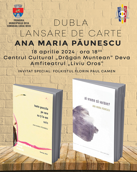 Read more about the article Lansare de carte la Deva, cu Ana-Maria Păunescu, fiica regretatului poet Adrian Păunescu!