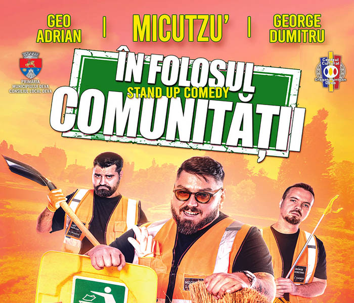 Read more about the article ,,În folosul comunității” – Stand-up Comedy cu Micutzu, Geo Adrian și George Dumitru