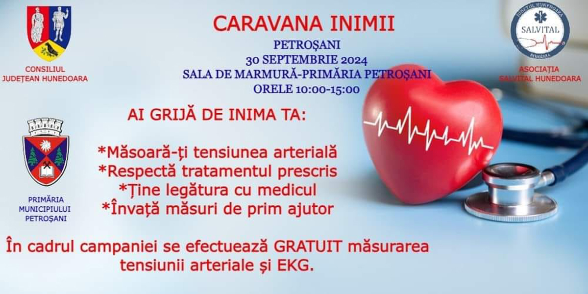 Read more about the article Caravana Inimii, luni, 30 septembrie, în municipiul Petroşani