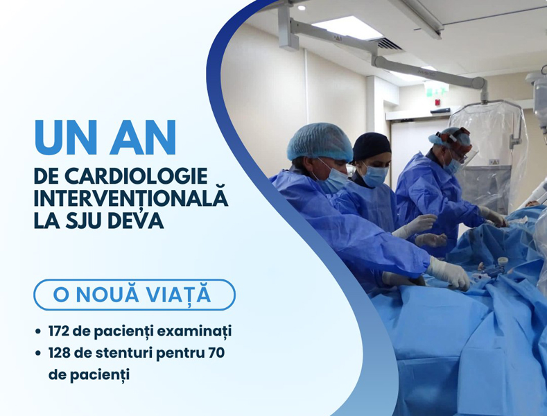 Read more about the article SJU Deva: Un an de când au fost efectuate primele proceduri la Compartimentul de Cardiologie Intervențională și Cateterism Cardiac