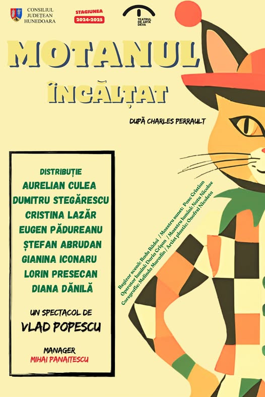 Read more about the article Nu ratați ultimele bilete la spectacolul „MOTANUL ÎNCĂLȚAT„ în  regia lui Vlad Popescu,6 DECEMBRIE  ⏱️ 11:00