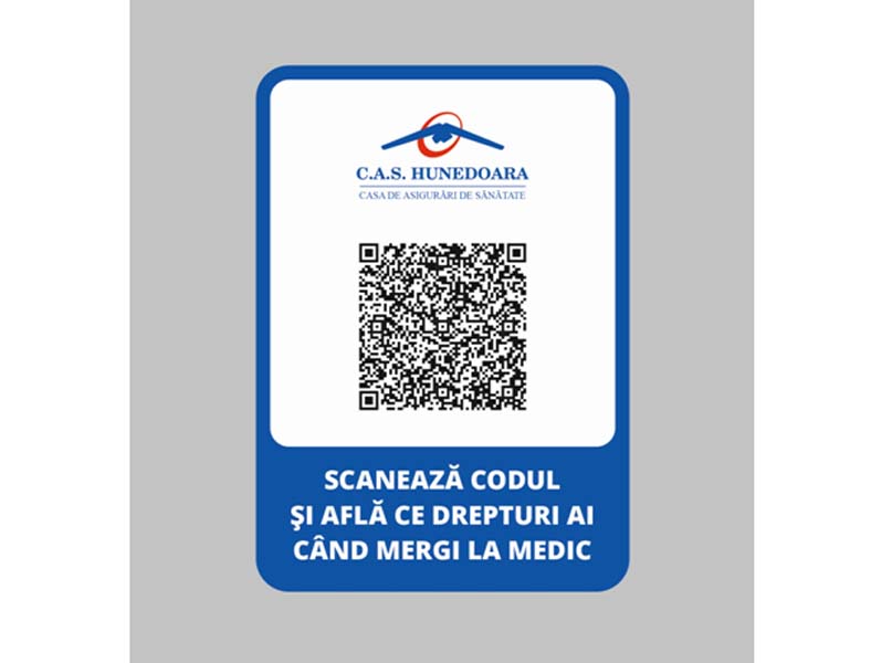 Read more about the article Casa de Asigurări de Sănătate Hunedoara: COD QR pe baza căruia asiguraţii pot afla mult mai ușor și rapid ce drepturi au în cadrul sistemului de asigurări sociale de sănătate