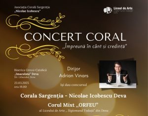 Read more about the article Concert coral, duminică, la Biserica Greco-Catolică “Imaculata” din Deva