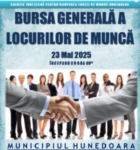 Read more about the article HUNEDOARA: Bursa locurilor de muncă – 23 MAI, ora 09 – Casa de Cultură