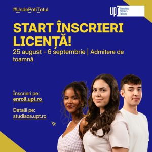 Read more about the article Admiterea de toamnă la UPT începe pe 25 august – o nouă șansă pentru viitorul tinerilor