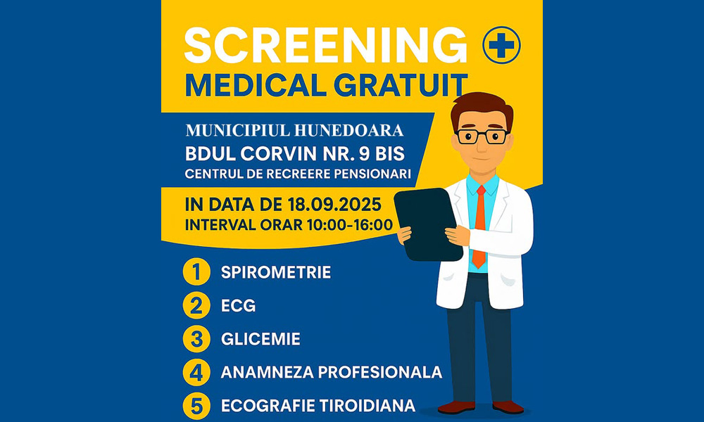 Read more about the article Screening Medical Gratuit, JOI, la Centrul de Recreere Pensionari din municipiul Hunedoara