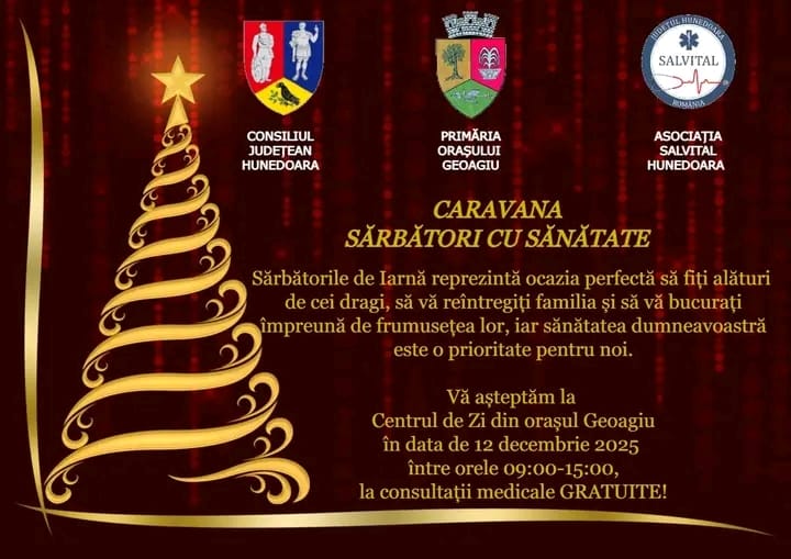 Read more about the article CARAVANA SĂNĂTĂȚII AJUNGE ÎN GEOAGIU: CONSULTAȚII ȘI TESTĂRI GRATUITE PENTRU SĂRBĂTORI