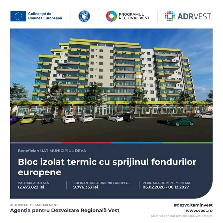 Read more about the article Municipiul Deva începe lucrările pentru creșterea eficienței energetice a blocului de locuințe C de pe Bulevardul Decebal