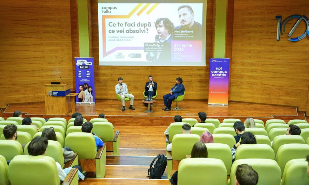 Read more about the article „Ce te faci după ce vei absolvi?” – dialog deschis despre viitor, între provocări reale și motive de optimism, la Universitatea Politehnica Timișoara