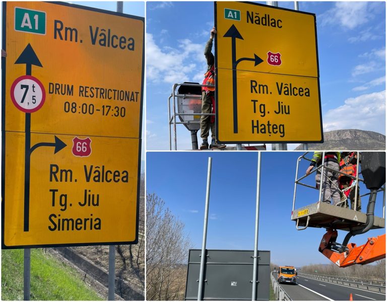 Read more about the article La nodul rutier Simeria, pe autostrada #A1, au fost montate panouri informative referitoare la restricțiile de pe Valea Oltului