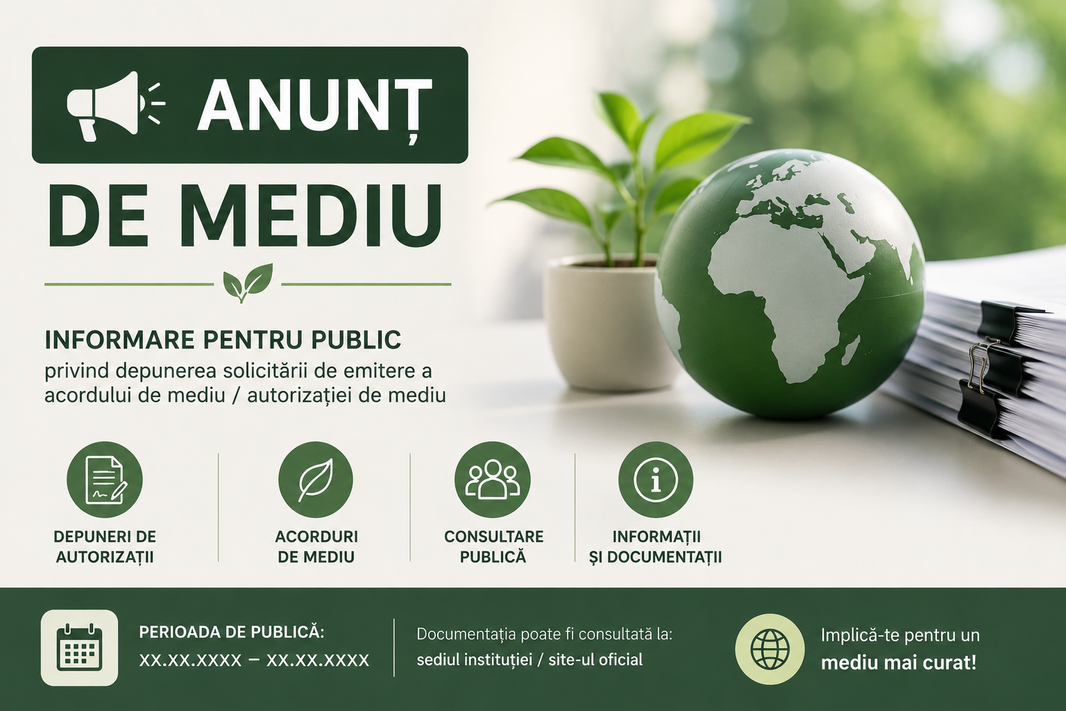 Read more about the article Anunț public privind depunerea solicitării de emitere a acordului de mediu pentru proiectul „Amenajare pistă de bob Vârful Măgurii – traseu tiroliană”
