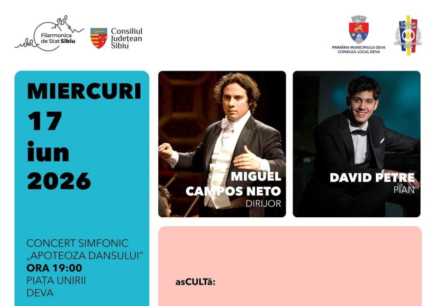 Read more about the article „Apoteoza dansului” aduce muzica marilor clasici în Piața Unirii din Deva – concert simfonic extraordinar al Filarmonicii de Stat Sibiu