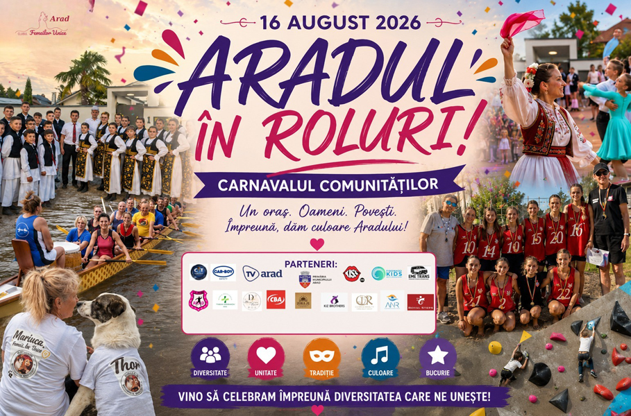 Read more about the article „ARADUL ÎN ROLURI” – Carnavalul Comunităților, de Zilele Aradului
