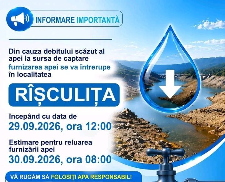 Read more about the article Întreruperi și presiune scăzută la apă în mai multe localități din județul Hunedoara