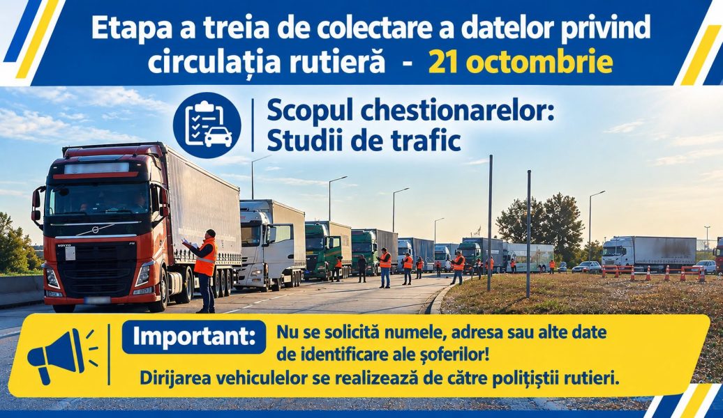 Read more about the article Miercuri şi joi va avea loc a treia etapă de colectare a datelor privind circulația rutieră